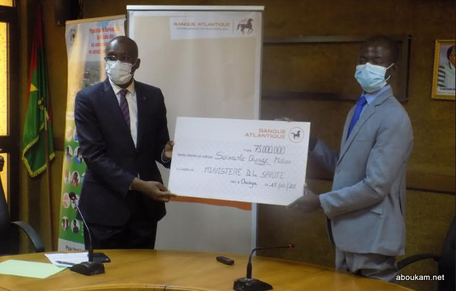 COVID-19 la Banque Atlantique fait des dons pour un montant total de 75 millions au Burkina Faso