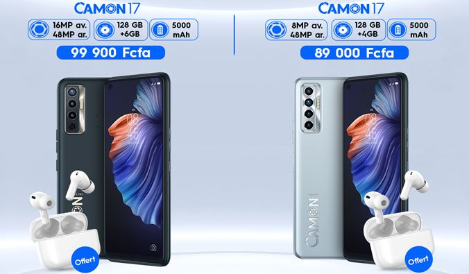 Tecno Mobile La série des Camon 17 est disponible sur le marché Ivoirien