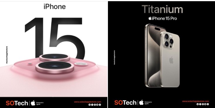 Prix en précommande de la série iPhone 15 à la Boutique SOTECH à Abidjan